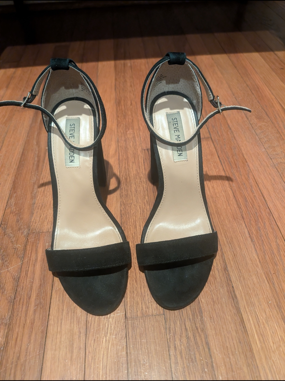 Steve Madden Carrson Black  Ankle-Strap Heels